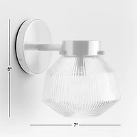 Aiden Ribbed Glass Light Pewter Wall Sconce Light