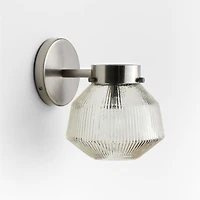 Aiden Ribbed Glass Light Pewter Wall Sconce Light