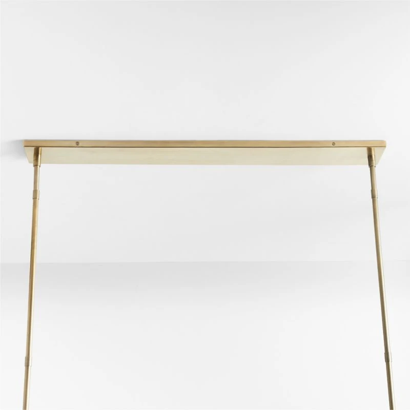 Aiden Ribbed Glass Brass Linear Pendant Light