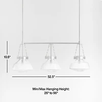 Aiden Ribbed Glass Brass Linear Pendant Light