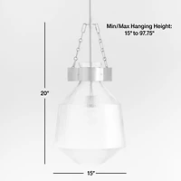 Aiden Ribbed Glass Brass Pendant Light