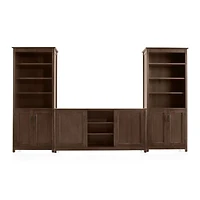 Ainsworth Cocoa 64" Media Center and 2 Towers with Glass/Wood Doors