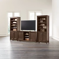 Ainsworth Cocoa 64" Media Center and 2 Towers with Glass/Wood Doors