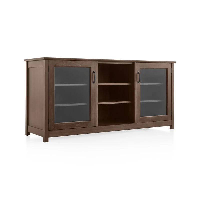 Ainsworth Cocoa 64" Storage Media Console with Glass/Wood Doors