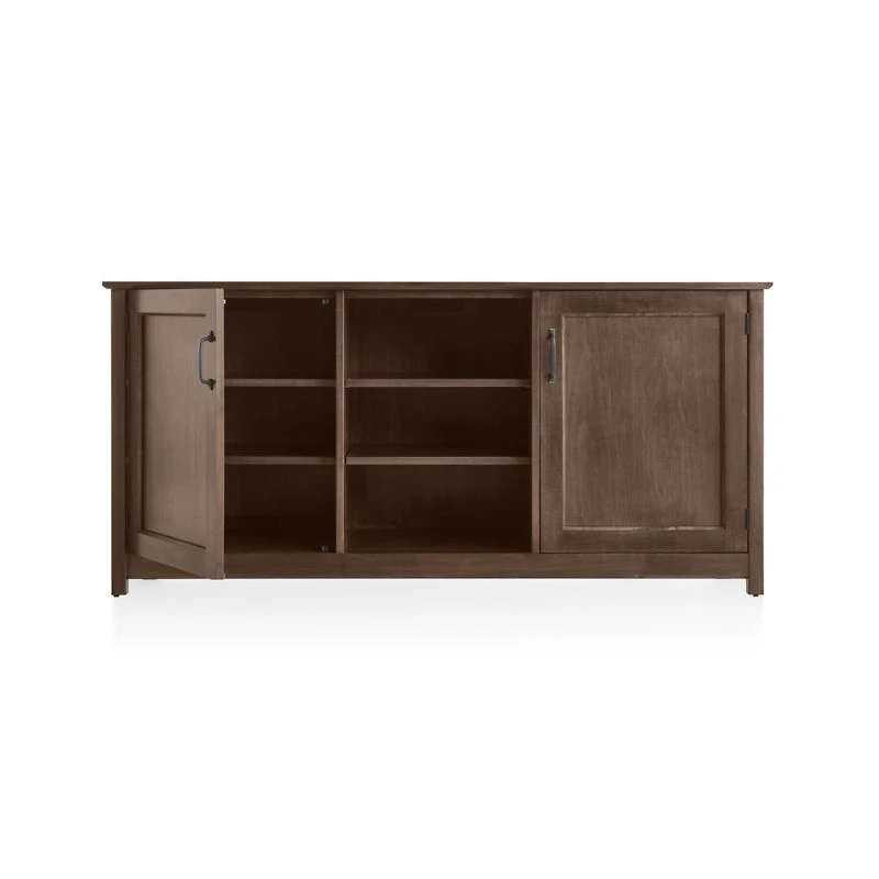 Ainsworth Cocoa 64" Storage Media Console with Glass/Wood Doors