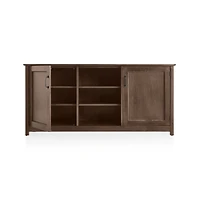 Ainsworth Cocoa 64" Storage Media Console with Glass/Wood Doors