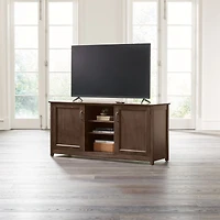 Ainsworth Cocoa 64" Storage Media Console with Glass/Wood Doors