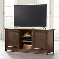 Ainsworth Cocoa 64" Storage Media Console with Glass/Wood Doors
