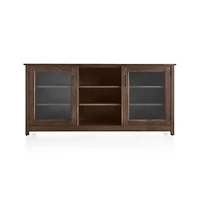 Ainsworth Cocoa 64" Storage Media Console with Glass/Wood Doors