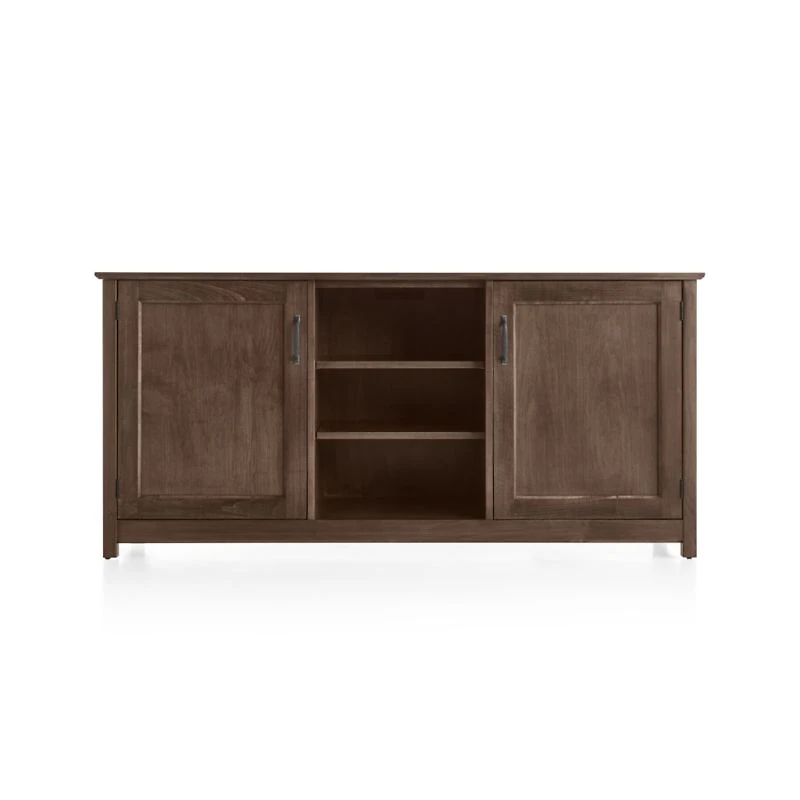Ainsworth Cocoa 64" Storage Media Console with Glass/Wood Doors