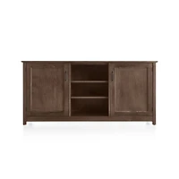 Ainsworth Cocoa 64" Storage Media Console with Glass/Wood Doors