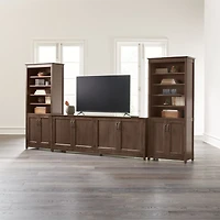 Ainsworth Cocoa 85" Media Center and Two 30" Towers with Glass/Wood Doors