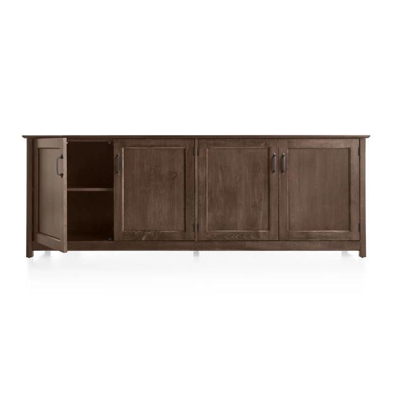 Ainsworth Cocoa 85" Storage Media Console with Glass/Wood Doors