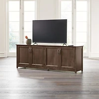 Ainsworth Cocoa 85" Storage Media Console with Glass/Wood Doors
