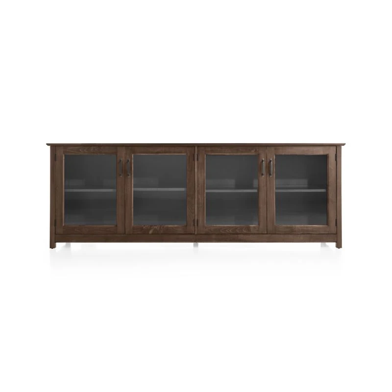 Ainsworth Cocoa 85" Storage Media Console with Glass/Wood Doors