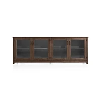 Ainsworth Cocoa 85" Storage Media Console with Glass/Wood Doors