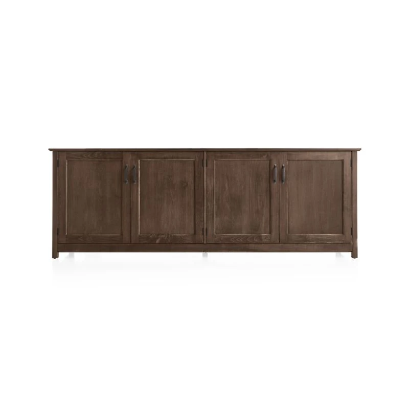 Ainsworth Cocoa 85" Storage Media Console with Glass/Wood Doors