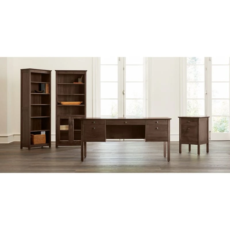 Ainsworth Cocoa Media Storage Tower with Glass/Wood Doors