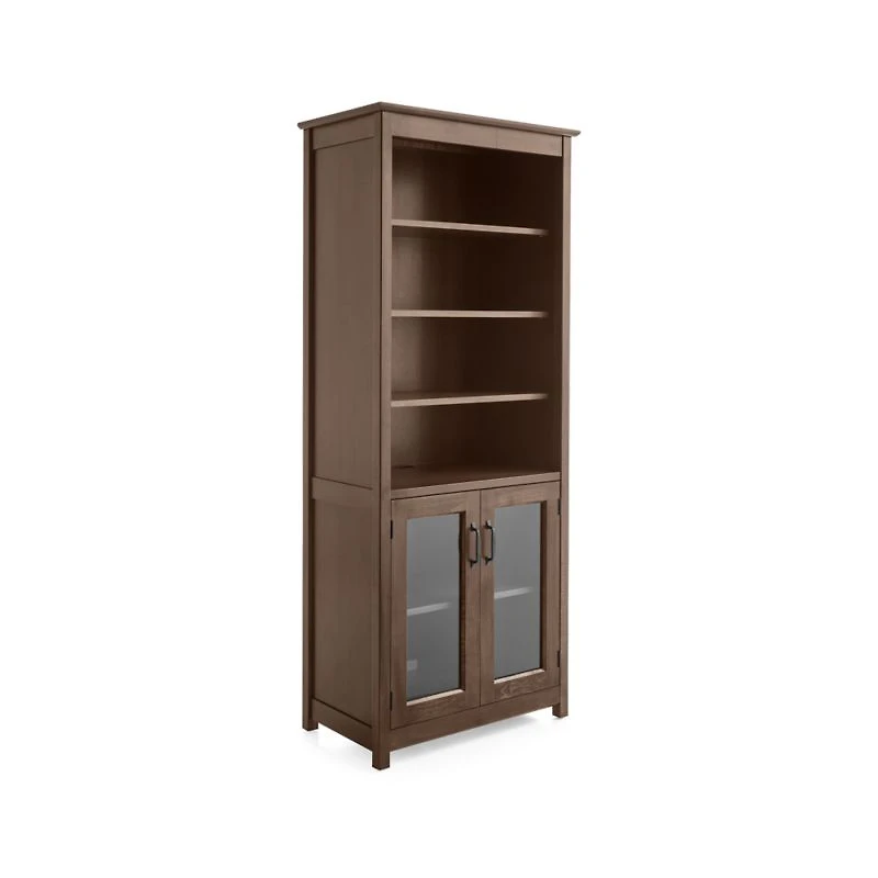 Ainsworth Cocoa Media Storage Tower with Glass/Wood Doors