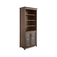 Ainsworth Cocoa Media Storage Tower with Glass/Wood Doors