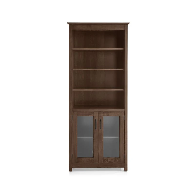 Ainsworth Cocoa Media Storage Tower with Glass/Wood Doors