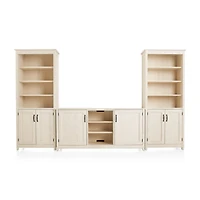 Ainsworth Cream 64" Media Center and 2 Towers with Glass/Wood Doors