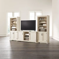Ainsworth Cream 64" Media Center and 2 Towers with Glass/Wood Doors