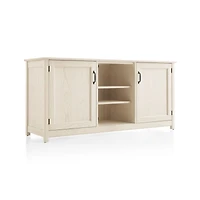 Ainsworth Cream 64" Storage Media Console with Glass/Wood Doors