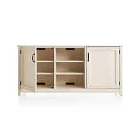 Ainsworth Cream 64" Storage Media Console with Glass/Wood Doors