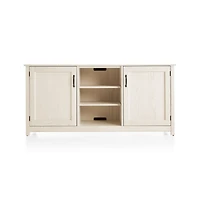Ainsworth Cream 64" Storage Media Console with Glass/Wood Doors