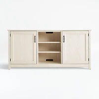 Ainsworth Cream 64" Storage Media Console with Glass/Wood Doors
