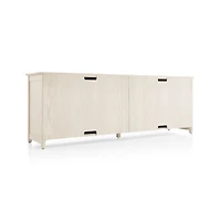 Ainsworth Cream 85" Storage Media Console with Glass/Wood Doors