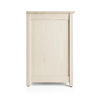 Ainsworth Cream 85" Storage Media Console with Glass/Wood Doors