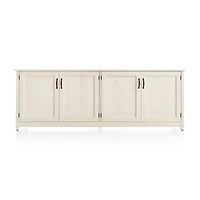 Ainsworth Cream 85" Storage Media Console with Glass/Wood Doors