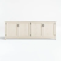 Ainsworth Cream 85" Storage Media Console with Glass/Wood Doors