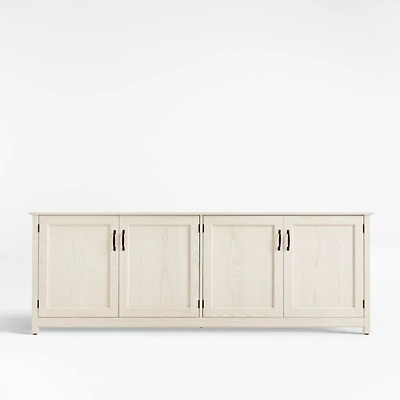 Ainsworth Cream 85" Storage Media Console with Glass/Wood Doors