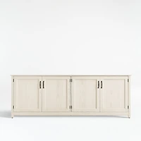 Ainsworth Cream 85" Storage Media Console with Glass/Wood Doors