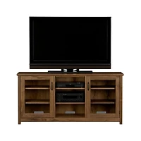 Ainsworth Walnut 64" Storage Media Console with Glass/Wood Doors