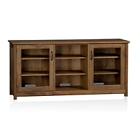 Ainsworth Walnut 64" Storage Media Console with Glass/Wood Doors