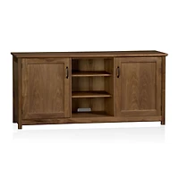 Ainsworth Walnut 64" Storage Media Console with Glass/Wood Doors