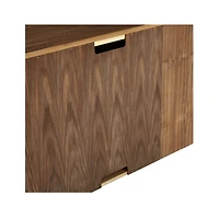 Ainsworth Walnut 85" Storage Media Console with Glass/Wood Doors