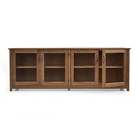 Ainsworth Walnut 85" Storage Media Console with Glass/Wood Doors