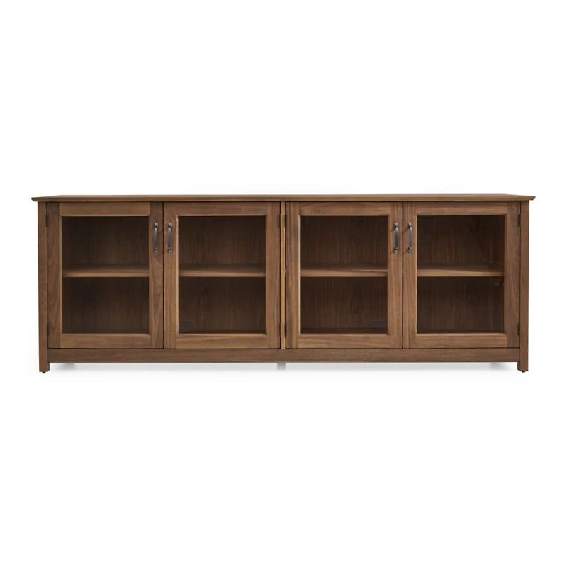 Ainsworth Walnut 85" Storage Media Console with Glass/Wood Doors