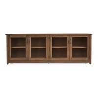Ainsworth Walnut 85" Storage Media Console with Glass/Wood Doors