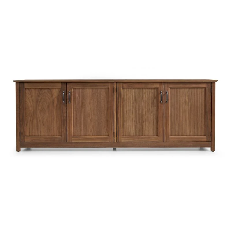 Ainsworth Walnut 85" Storage Media Console with Glass/Wood Doors