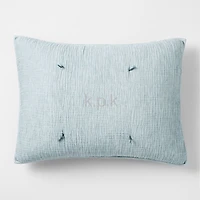 Aire Blue Crinkle Hand-Quilted Kids Pillow Sham