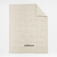 Aire Stone Tan Crinkle Organic Cotton Baby Crib Quilt
