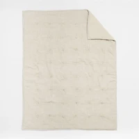 Aire Stone Tan Crinkle Organic Cotton Baby Crib Quilt