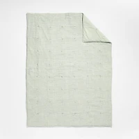 Aire Muted Teal Crinkle Hand-Quilted Organic Cotton Kids Twin Comforter