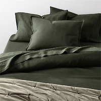 Aire Natural EUROPEAN FLAX ™-Certified Linen Ficus Green King Duvet Cover